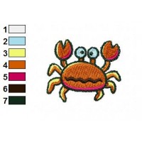 Funny Crab Embroidery Design